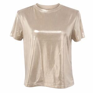 Bailey 44 Metallic Silver Short Sleeve Top – XS